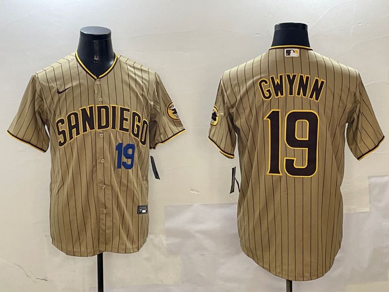 Men San Diego Padres 19 Gwynn Brown Stripe Game 2025 Nike MLB Jersey style 6